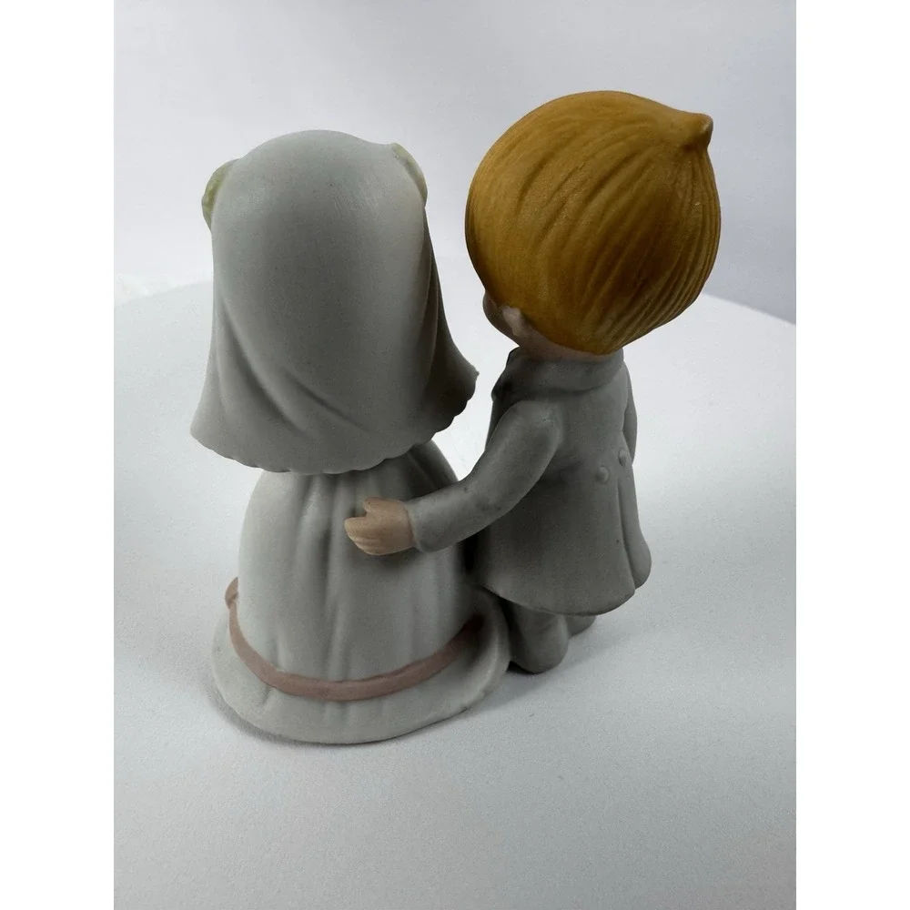 Vintage Lefton Bride‎ Groom Wedding Figurine Bisque Cake Topper 3